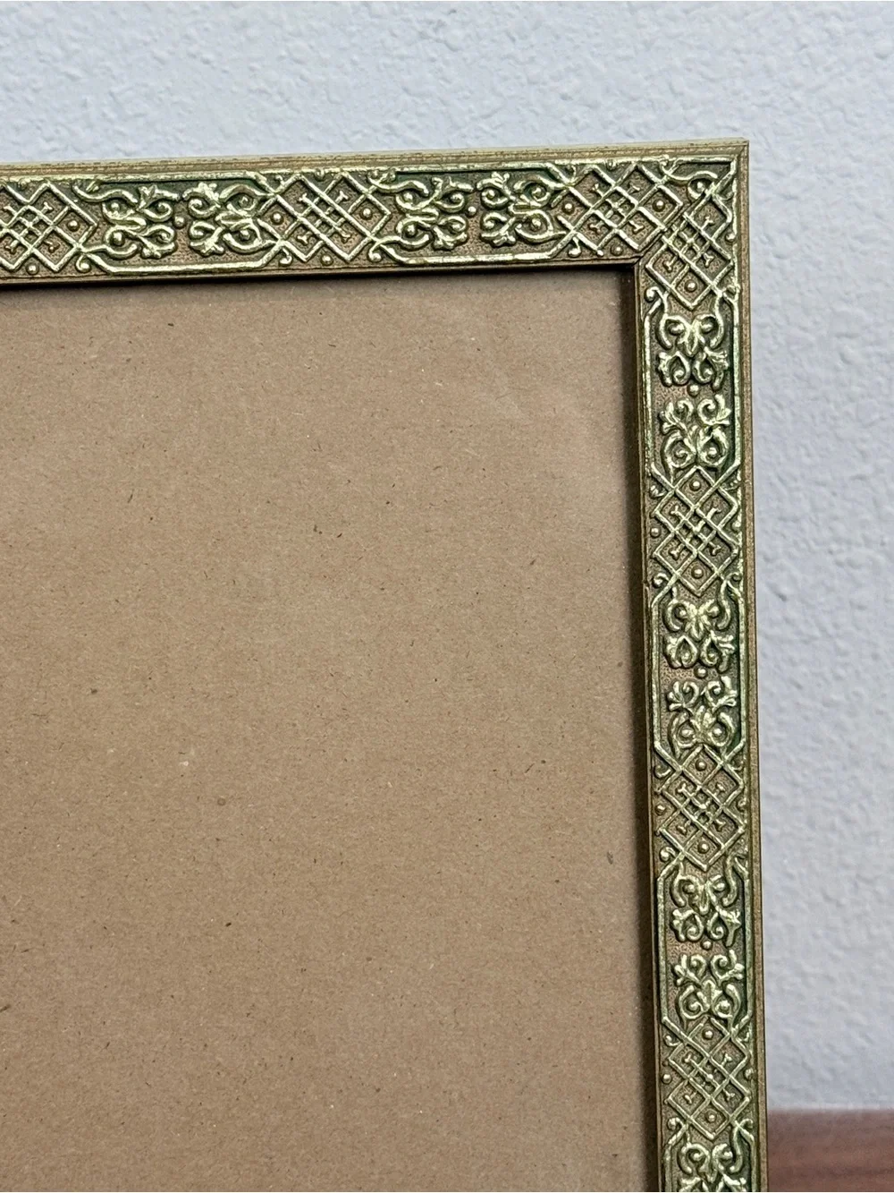 Vintage 70s Ornate Gold 8x10 Tabletop Picture Frame